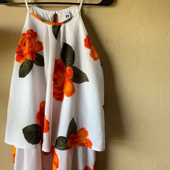 Dresses & Skirts - Orange Flower Accented Romper